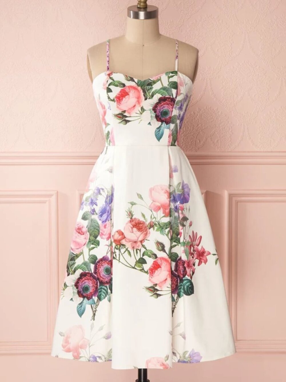 A-Line Floral Cocktail Dress